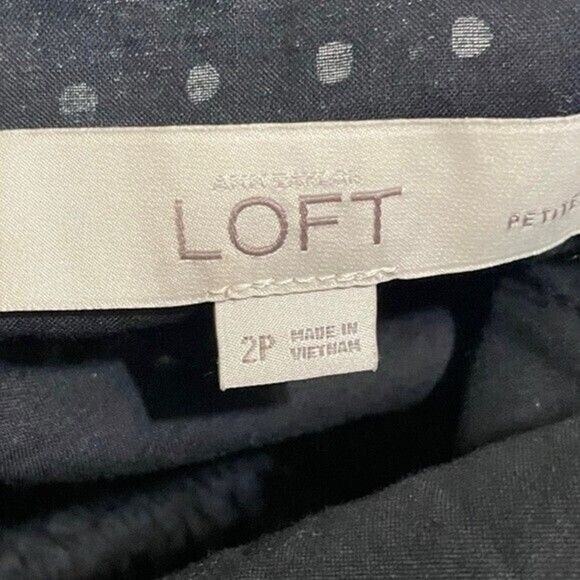 Loft Black Eyelet Midi Dress 2 Petite Cotton Tiered Adjustable Straps Summer - Picture 11 of 13